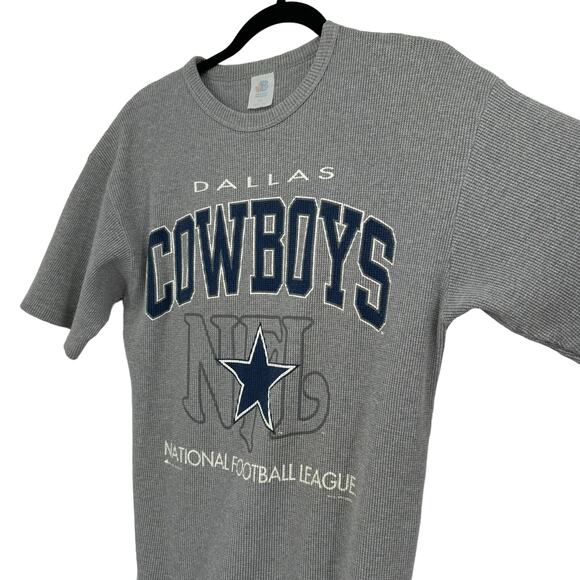 Vintage Bulletin L Athletic Dallas Cowboys NFL Football Waffle Knit Top T Shirt - Picture 4 of 11